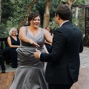 Silver David's Bridal Bridesmaids Dress - Size 20